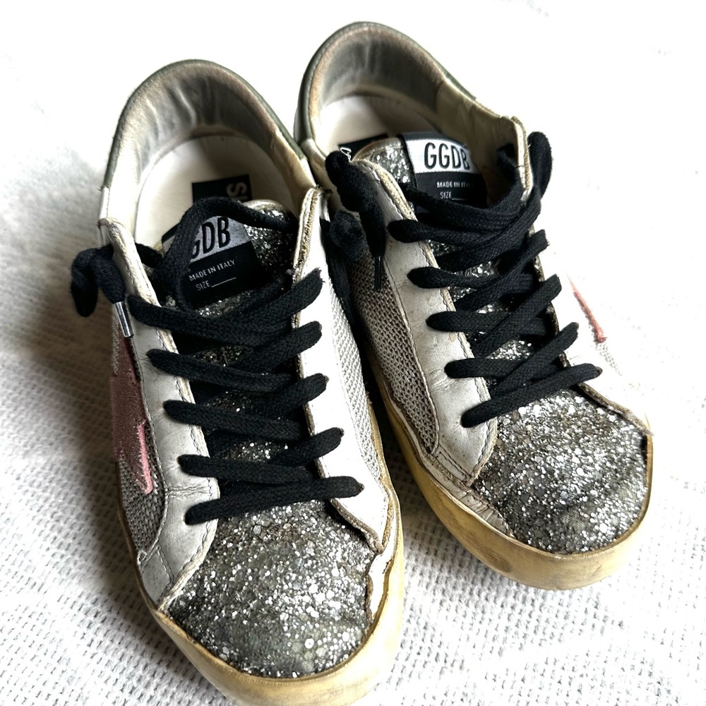 Golden Goose Kids Sneakers - Glitter Silver and Black